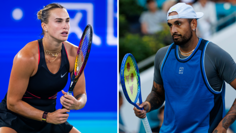 Split image of Aryna Sabalenka and Nick Kyrgios